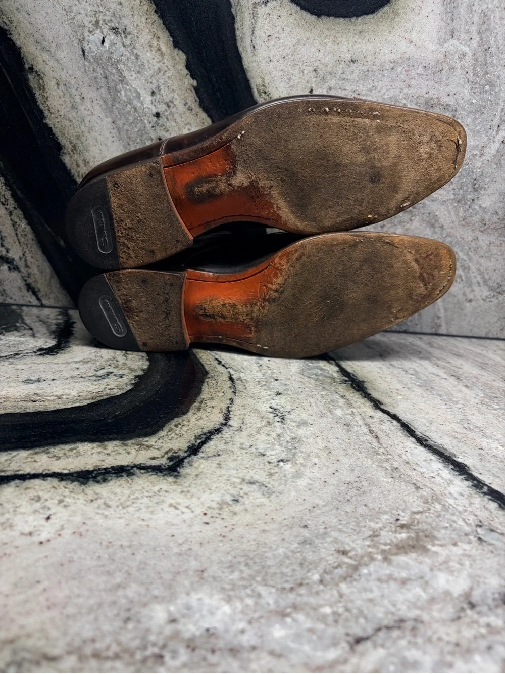 Santoni Fatte a Mano Brown Double Monk Strap Shoes UK 8.5 US 9.5 Handmade Italy